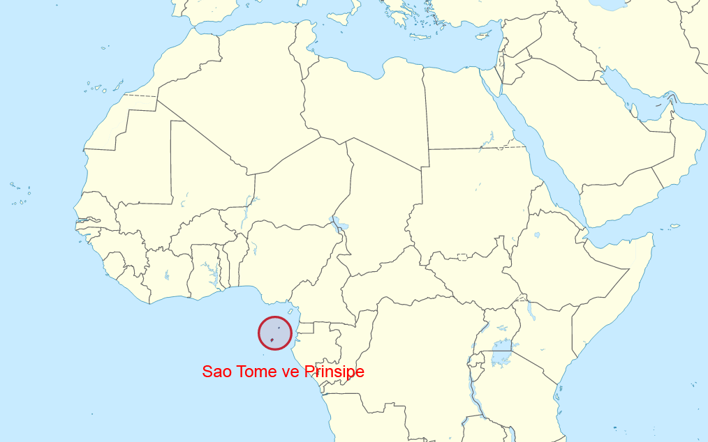 Sao Tome ve Prinsipe'nin konumu